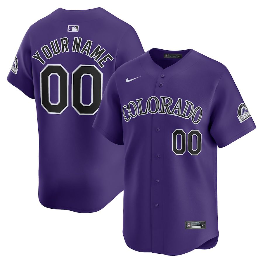 Men Colorado Rockies Nike Purple Alternate Limited Custom MLB Jersey